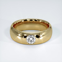 18K Yellow Gold Diamond Bezel Wedding Band Video