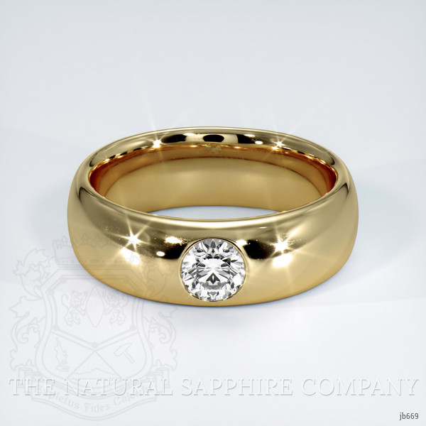 18K Yellow Gold Diamond Bezel Wedding Band