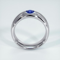 Platinum 950 Blue Sapphire Bezel Wedding Band Image