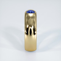 14K Yellow Gold Blue Sapphire Bezel Wedding Band Image