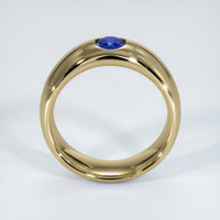 18K Yellow Gold Blue Sapphire Bezel Wedding Band Image