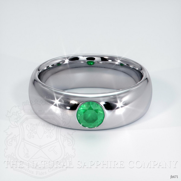 Platinum 950 Emerald Bezel Wedding Band