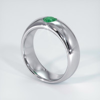 18K White Gold Emerald Bezel Wedding Band Image