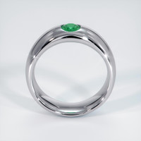 18K White Gold Emerald Bezel Wedding Band Image
