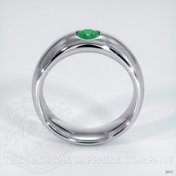18K White Gold Emerald Bezel Wedding Band
