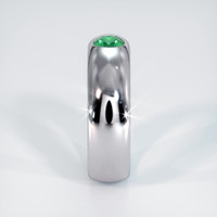 18K White Gold Emerald Bezel Wedding Band Image