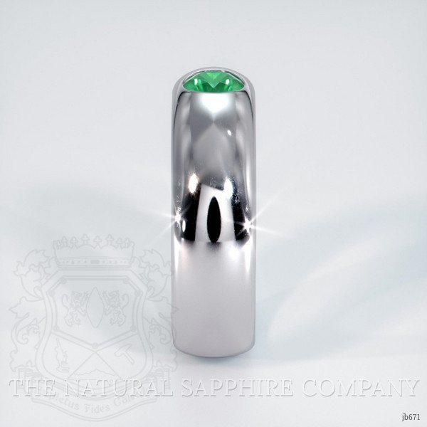 18K White Gold Emerald Bezel Wedding Band