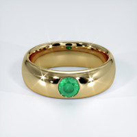 18K Yellow Gold Emerald Bezel Wedding Band Video