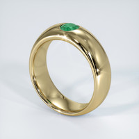 18K Yellow Gold Emerald Bezel Wedding Band Image
