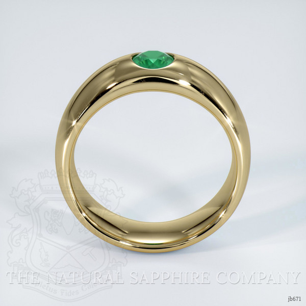 18K Yellow Gold Emerald Bezel Wedding Band