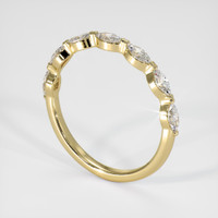 14K Yellow Gold Diamond Antique Style Wedding Band Image