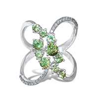 1.13 Ct. Demantoid Garnet White Gold ring