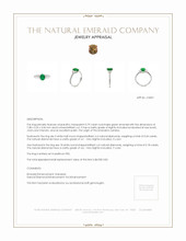0.79 Ct. Emerald Natural Diamond Three Stone Ring, Platinum 950 Appraisal