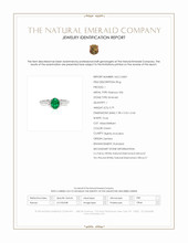 0.79 Ct. Emerald and Natural Diamond Three Stone Ring, Platinum 950 Scan Report