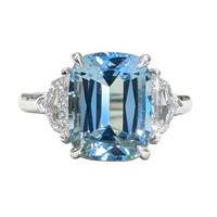 3.47 Ct. Aquamarine Platinum ring