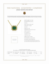 3.38 Ct. Tourmaline Natural Diamond Halo Necklace, 18K Yellow Gold Scan Report