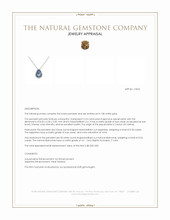 2.24 Ct. Blue Aquamarine, Blue Sapphire and Natural Diamond Halo Pendant, 18K White Gold Appraisal
