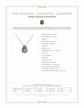2.24 Ct. Blue Aquamarine, Blue Sapphire and Natural Diamond Halo Pendant, 18K White Gold Scan Report