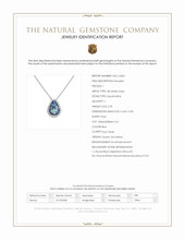 2.24 Ct. Blue Aquamarine, Blue Sapphire and Natural Diamond Halo Pendant, 18K White Gold Scan Report