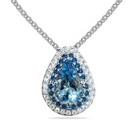 2.24 Ct. Aquamarine White Gold pendant