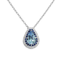 2.24 Ct. Aquamarine 18K White Gold pendant