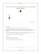 1.97 Ct. Blue Aquamarine and Natural Diamond Halo Pendant, 14K White Gold Appraisal