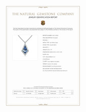 1.97 Ct. Blue Aquamarine and Natural Diamond Halo Pendant, 14K White Gold Scan Report