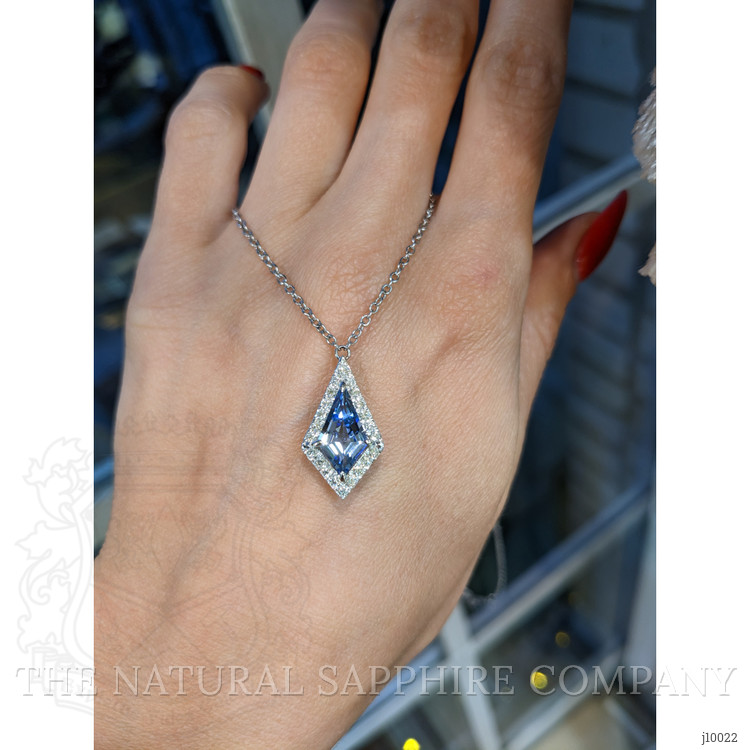 1.97 Ct. Aquamarine Natural Diamond Halo Pendant, 14K White Gold