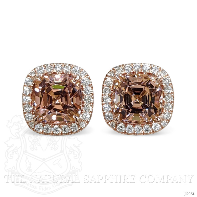 4.20 Ct.Tw. Tourmaline Natural Diamond Pave Earrings, 18K Rose Gold