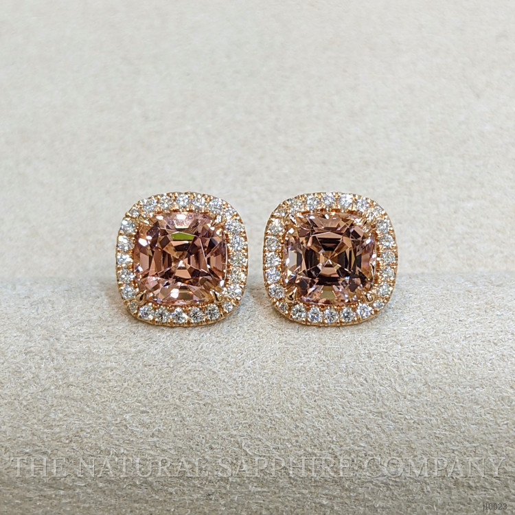 4.20 Ct.Tw. Tourmaline Natural Diamond Pave Earrings, 18K Rose Gold