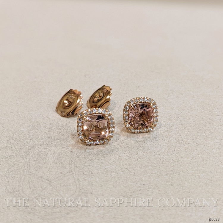 4.20 Ct.Tw. Tourmaline Natural Diamond Pave Earrings, 18K Rose Gold