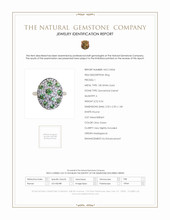 6.54 Ct. Demantoid Garnet Natural Diamond Pave Ring, 18K White Gold Scan Report
