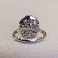 6.54 Ct. Demantoid Garnet Natural Diamond Pave Ring, 18K White Gold Image