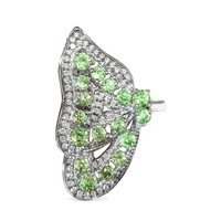 1.15 Ct. Demantoid Garnet White Gold ring