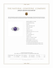 2.30 Ct. Purple Spinel and Natural Diamond Pave Ring, Platinum 950 Scan Report
