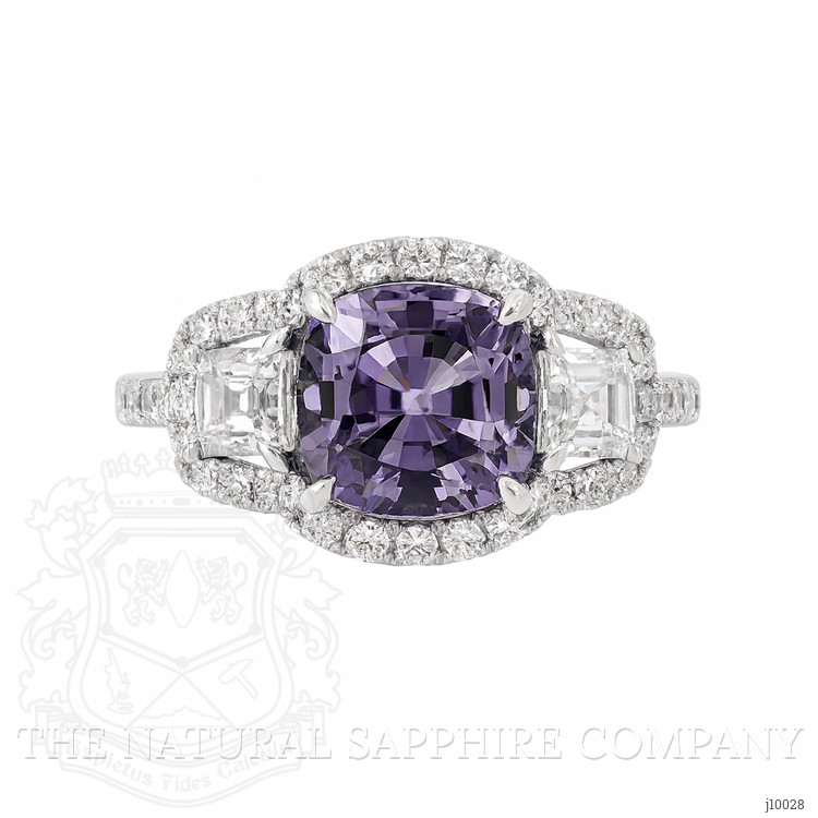 2.30 Ct. Spinel Natural Diamond Pave Ring, Platinum 950