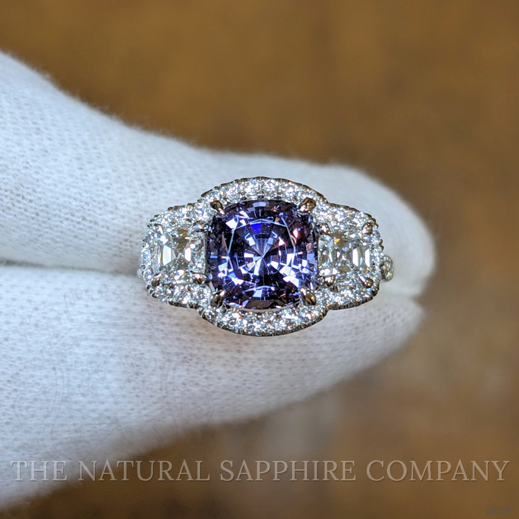 2.30 Ct. Spinel Natural Diamond Pave Ring, Platinum 950