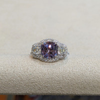2.30 Ct. Spinel Natural Diamond Pave Ring, Platinum 950 Life Style