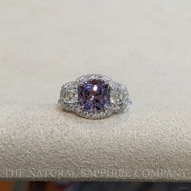 2.30 Ct. Spinel Natural Diamond Pave Ring, Platinum 950