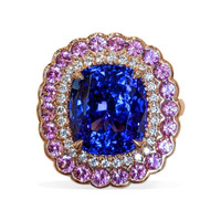 6.59 Ct. Tanzanite Rose Gold ring