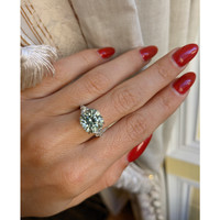 4.96 Ct. Beryl Natural Diamond Accent Stones Ring, Platinum 950 Life Style
