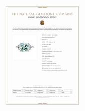 3.91 Ct. Green Beryl and Natural Diamond Three Stone Ring, Platinum 950 Scan Report