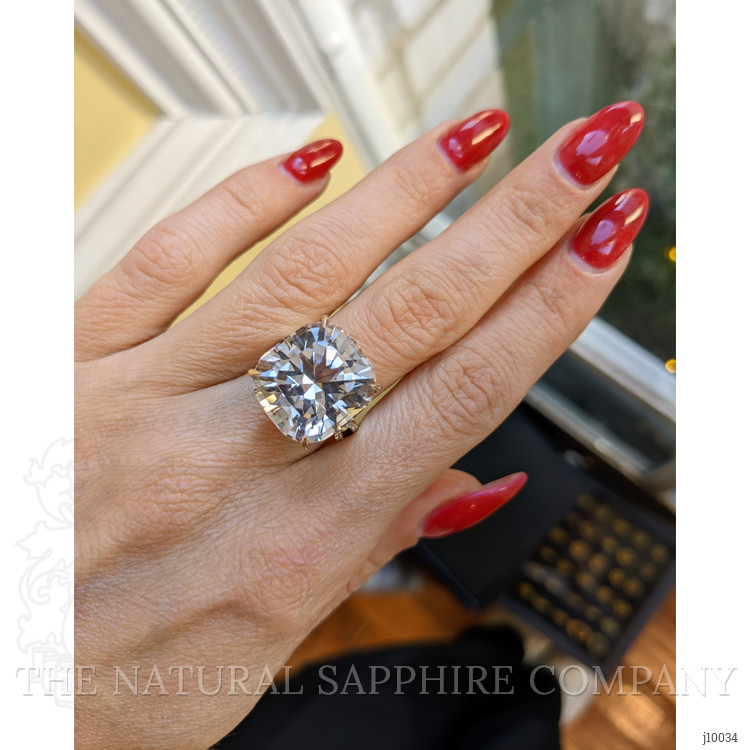 16.93 Ct. Morganite Natural Diamond Pave Ring, 14K Rose Gold