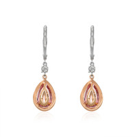 3.96 Ct.Tw. Spinel Natural Diamond Halo Earrings, 14K Rose & White Image
