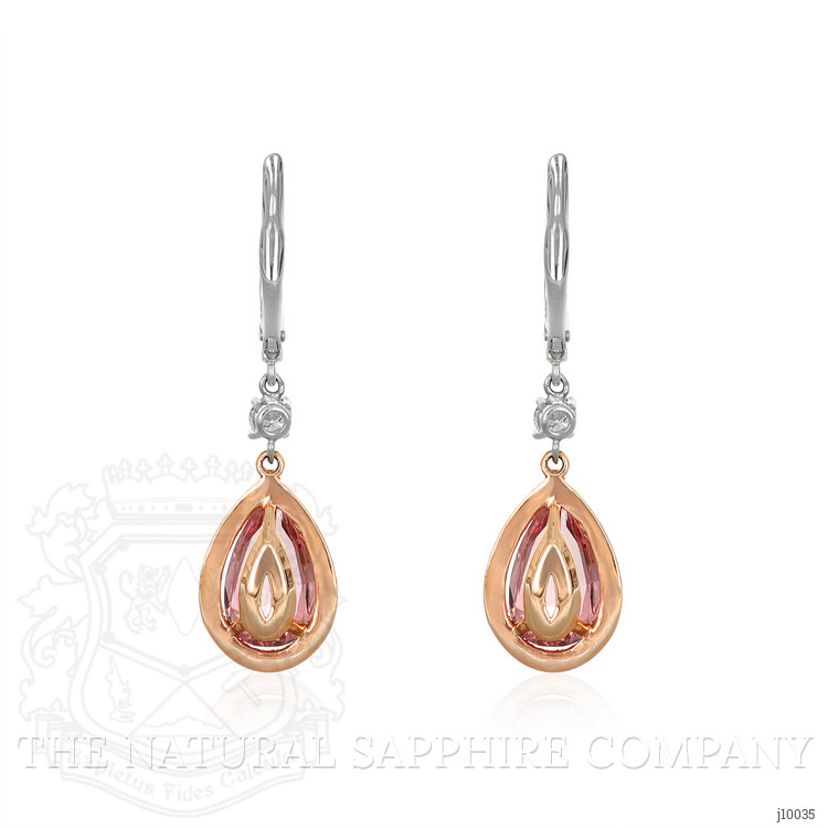 3.96 Ct.Tw. Spinel Natural Diamond Halo Earrings, 14K Rose & White