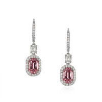 3.50 Ct.Tw. Spinel Natural Diamond Pave Earrings, 18K White Gold Video