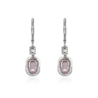 3.50 Ct.Tw. Spinel Natural Diamond Pave Earrings, 18K White Gold Image
