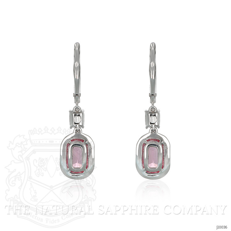 3.50 Ct.Tw. Spinel Natural Diamond Pave Earrings, 18K White Gold