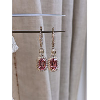 3.50 Ct.Tw. Spinel Natural Diamond Pave Earrings, 18K White Gold Life Style
