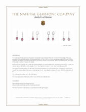 3.97 Ct.Tw.Total Carat Weight Pink Spinel and Natural Diamond Pave Earrings, 18K White Gold Appraisal